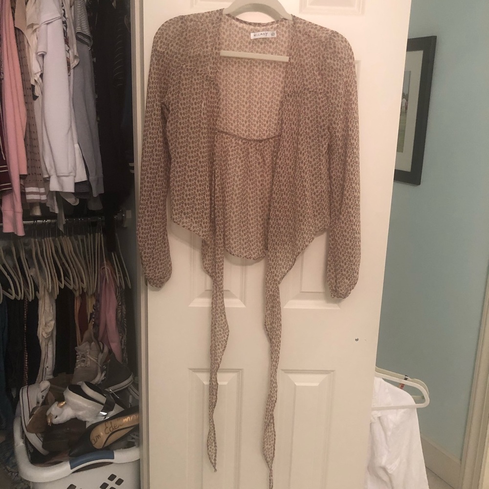 LF Sheer Tie Blouse